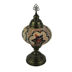Artistic Style Mosaic Warm Color Glass Accent Table Lamp